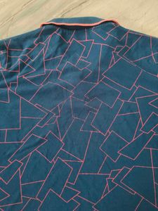 Stylish Geometric Print Polo T-shirt