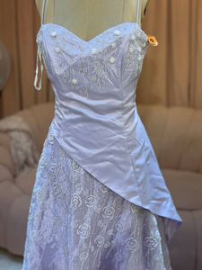 Lavender Lace &amp; Satin Formal Gown