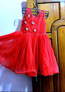 Red Flower Girl Dress now a occasion start