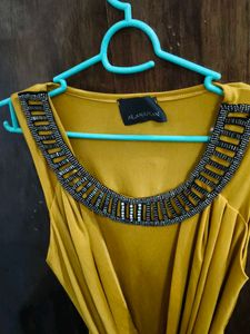 Mustard Yellow Embellished Dress