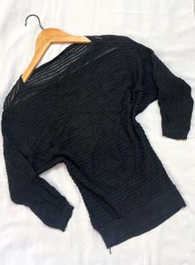 Pinterest Black Knit Top  A