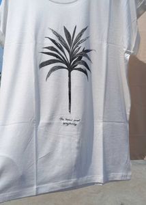 Mango White Palm Print T-Shirt