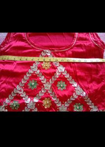 Rajputi Satin  Poshak In Red Colour