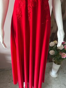 Red off shoulder lux gown