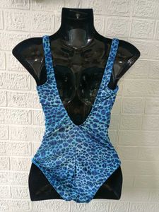 Blue Leopard Print Sexy Bodysuit Fits For S &amp; M