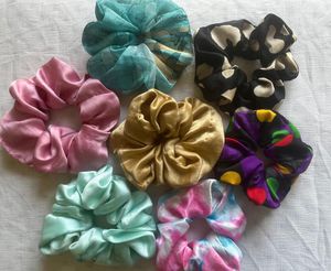 7 Premium Quality Hair Scrunchies
