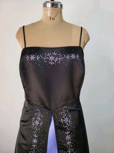 Black &amp; Lavender Satin Gown