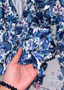 Boho Printed Knot Crop Top