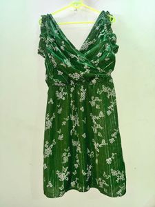 Green Butterfly Print Dress