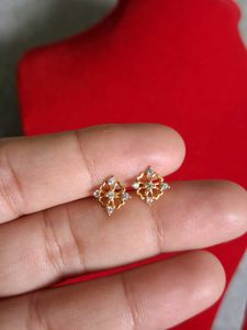 Gold Floral Stud Earrings