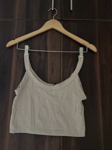 Stradivarius Beige Crop Top