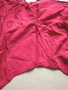 Red Pure Cotton Churidar Pants Size XL