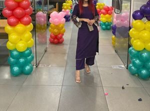 purple embroidered kurta with trousers💜💜
