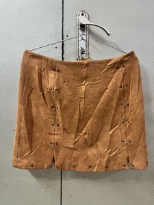 Velvet Top &amp; Suede Mini Skirt Set