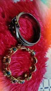 Buckle style free size kada combo