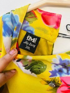 Yellow Floral Print Maxi Dress