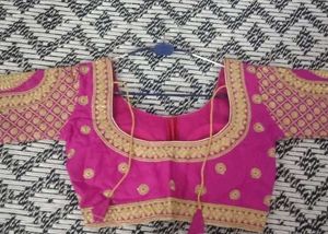 Pink &amp; Gold Embroidered Blouse