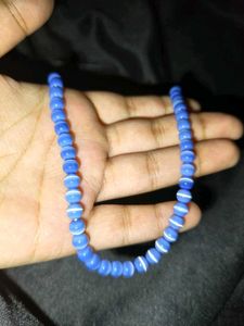 Gems Blue Stone Beads Necklace Single Line