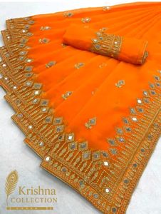 Elegant Mirror Work Saree