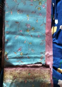 TISSUE ORGANZA Elegant Embroidered Saree