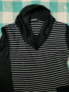 Striped Hoodie Top