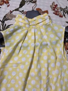 Yellow Polka Dot Sleeveless Top