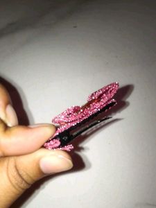 Sparkly Pink Bow Hair Clip