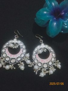 Statement Earrings with Pearl Accents