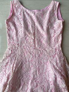 Lace peplum coquette top