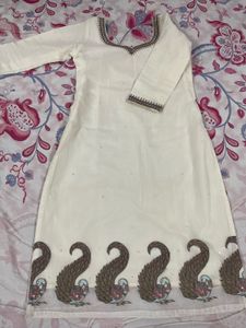 Chanderi Silk Mirror Work Embroidery Kurta