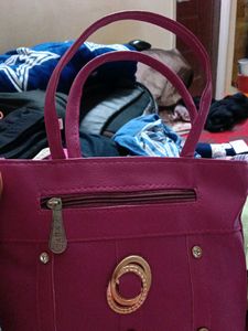 Magenta Handbag with Detail