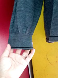 Gray Collared Long Sleeve Top