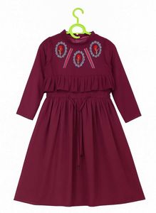 Girls’ Purple Floral Embroidered Dress/Kurti 💜