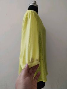 plus size Yellow Button-Down Top