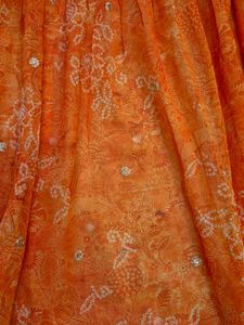 Orange Embroidered Anarkali Dress