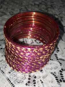 Maroon &amp; Gold Bangle Set