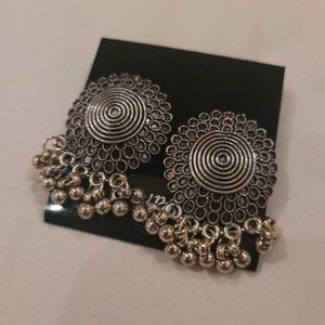 Silver Jhumka Earrings