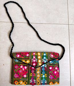 Multicolored Rajasthani Bandhani Sling Bag