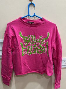 Billi Eilish Trendy Pink Crop Top