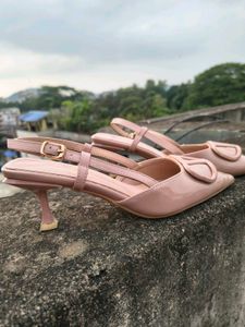 Pinkish Nude Elegant Kitten Heels Pointed Shoes