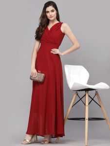 Elegant Maroon Maxi Dress XL