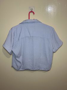 Blue Crop Shirt