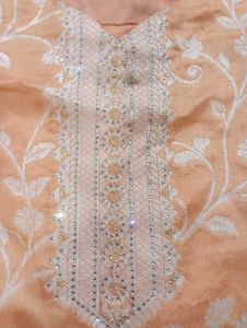 Beautiful Peach Seroskhi Work Suit