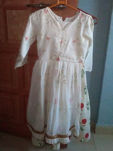 White Full Long Frock (Kids)