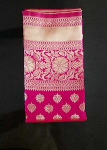 Pink Saree With Blouse Piece