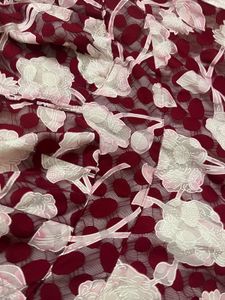 Burgundy Floral Lace Dress