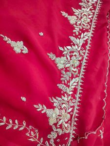 Elegant Red Embroidered Saree