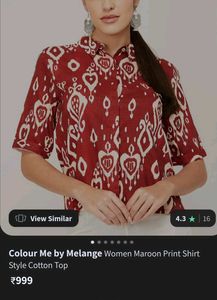 Red Printed Shirt