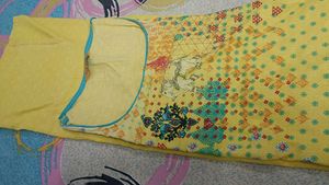 Yellow Printed Kurti with Orange Pants