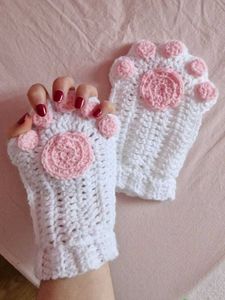 Cute Cat Paw Fingerless Gloves